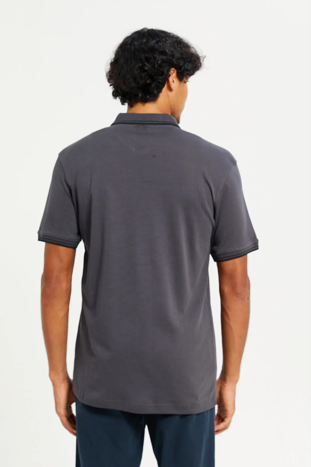 Men White Collared Short Sleeved Polo Shirt sold by Redtag product image thumbnail 3