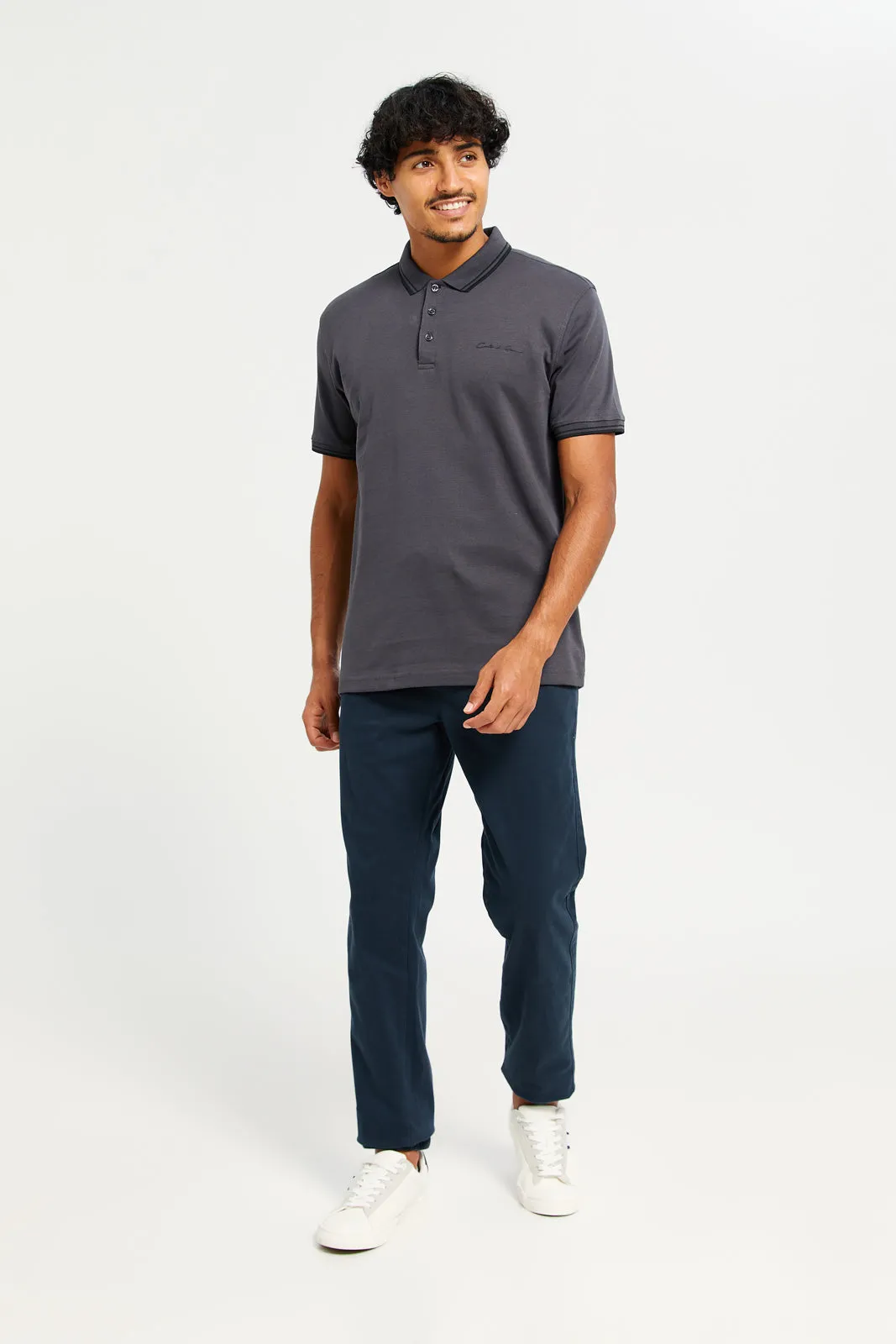 Men White Collared Short Sleeved Polo Shirt sold by Redtag product image thumbnail 2