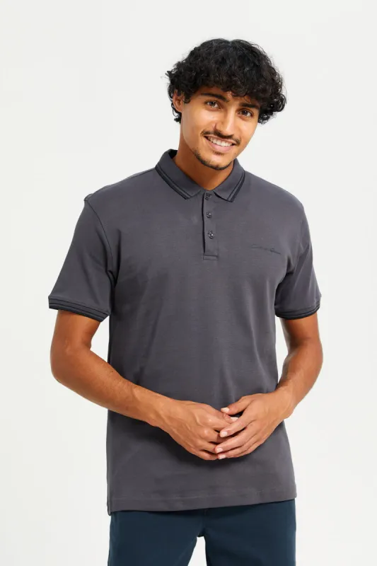 Men White Collared Short Sleeved Polo Shirt sold by Redtag