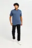 Men Blue Printed Polo Shirt sold by Redtag