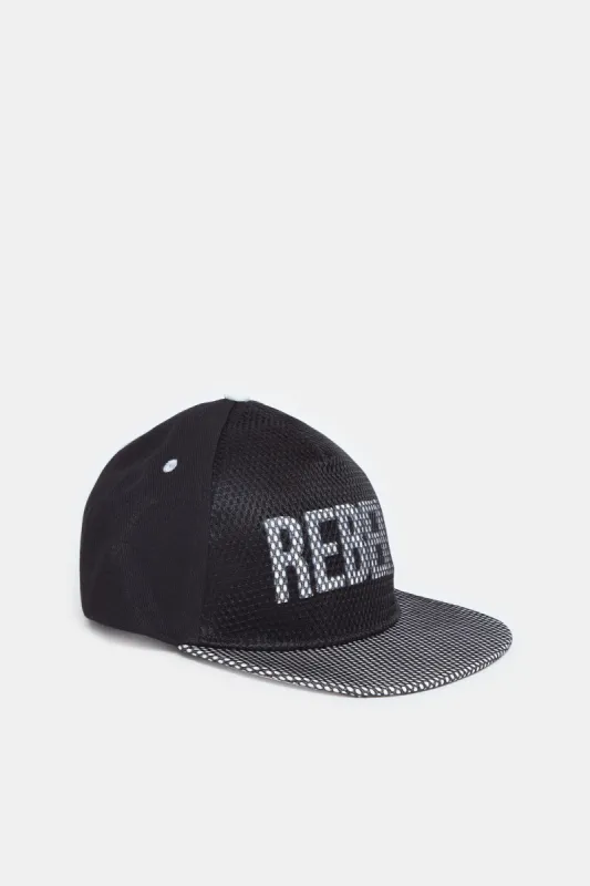 Boys Black And Grey Embellished Cap sold by Redtag