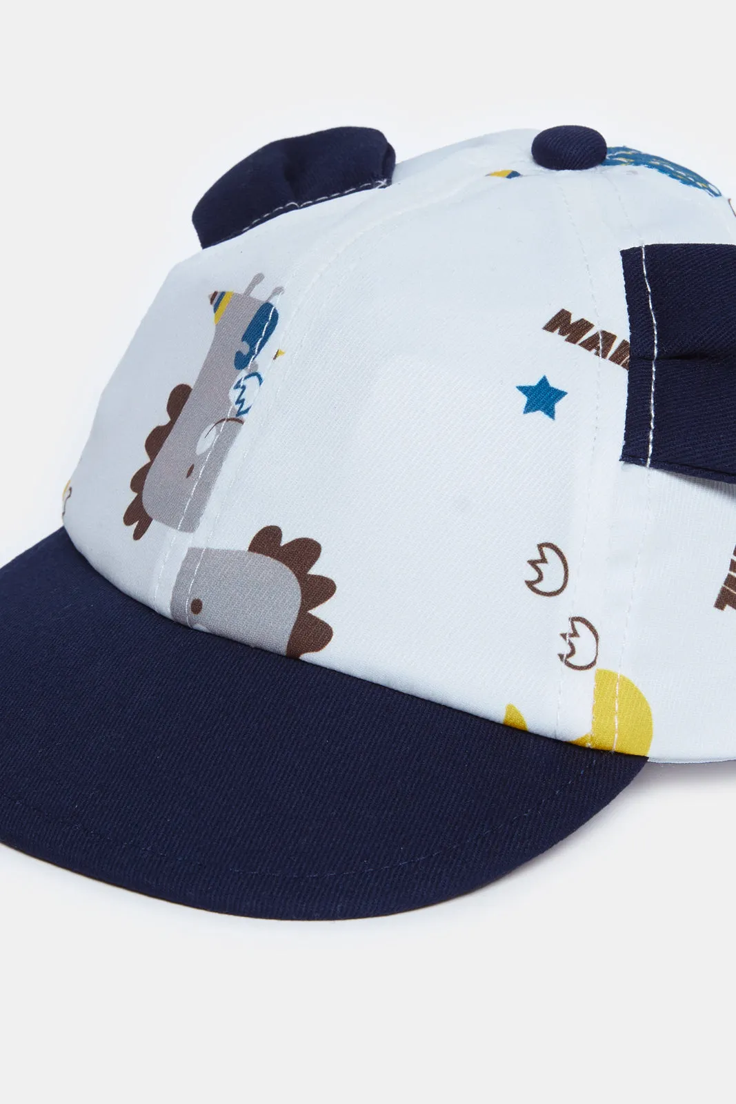 Boys Navy And Blue Dino Embroidery Cap sold by Redtag product image thumbnail 2