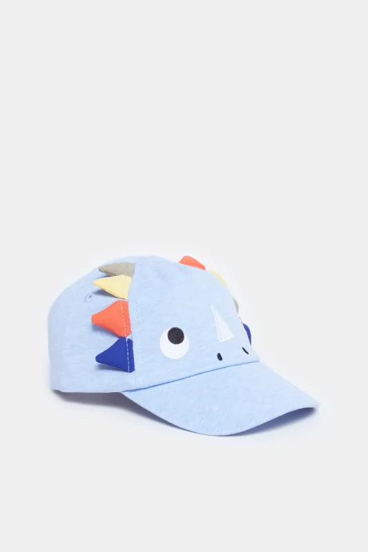 Boys Blue Dino Embroidery Cap sold by Redtag
