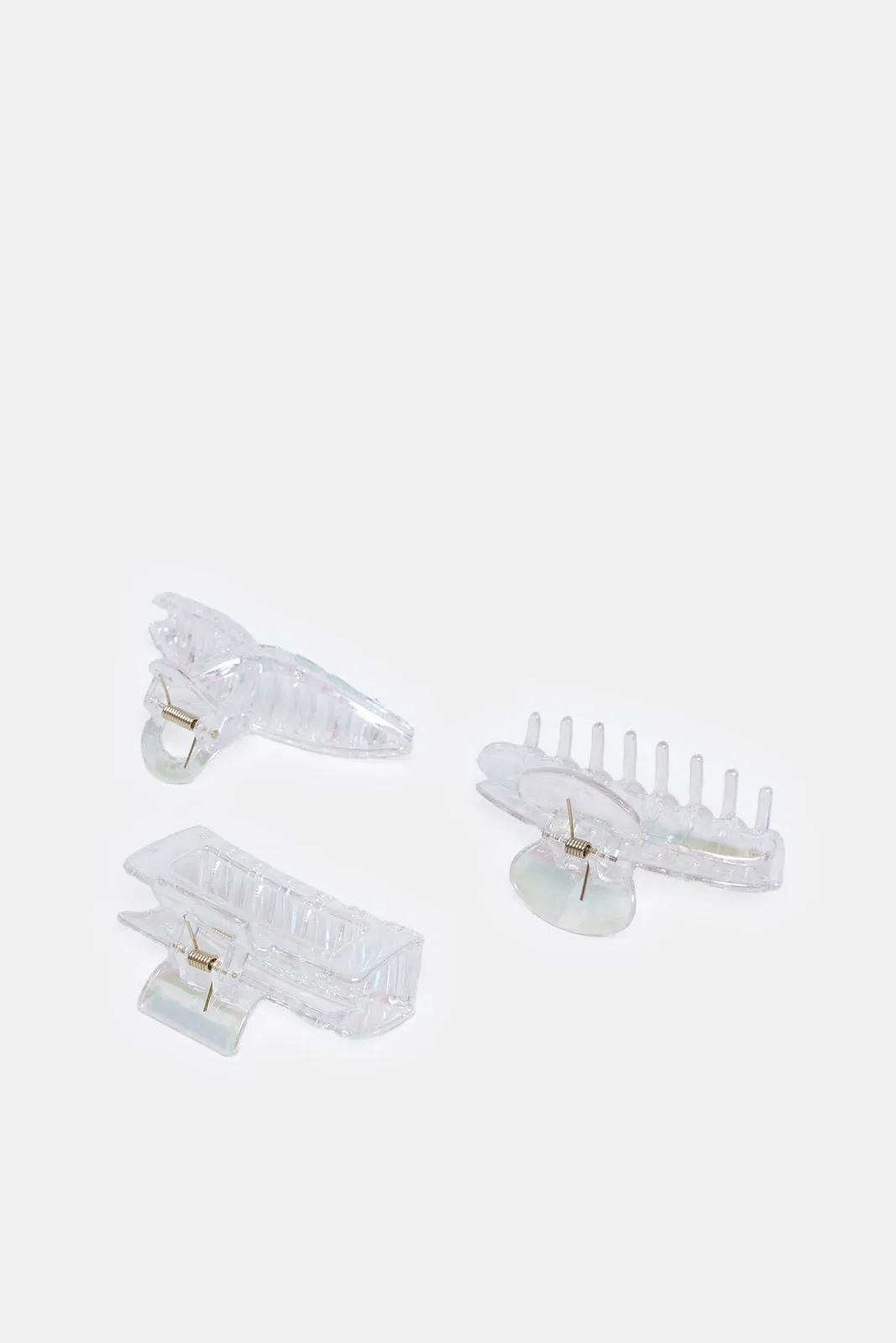Women Clear Hair Claw Set (Pack of 3) sold by Redtag product image thumbnail 2