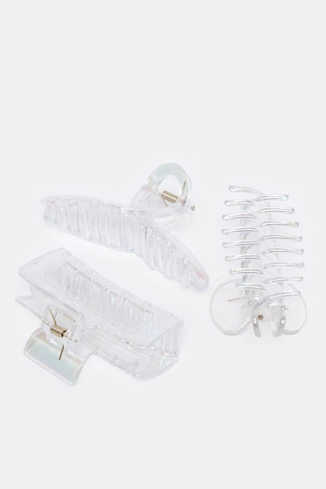 Women Clear Hair Claw Set (Pack of 3) sold by Redtag product image thumbnail 3