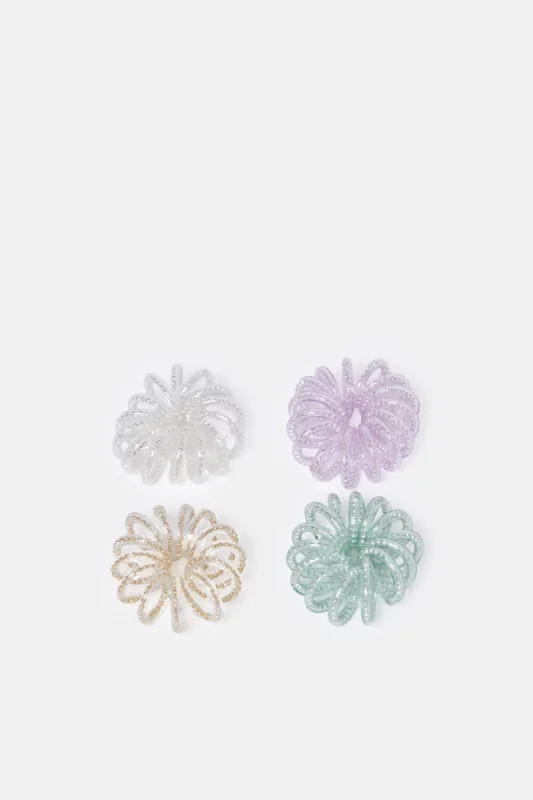 Women Assorted Solid Elastic Hair Band (4 Piece) sold by Redtag