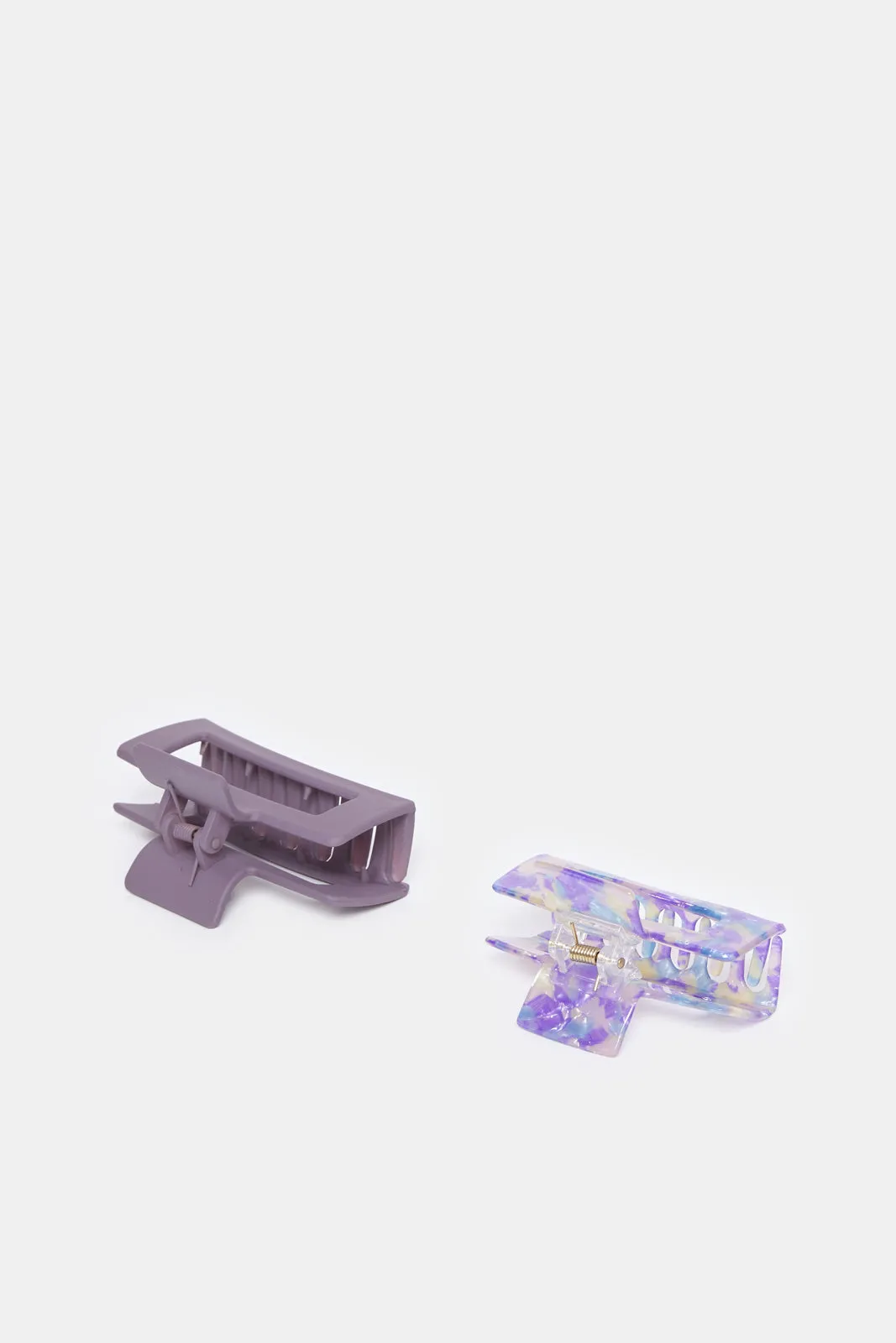 Women Grey Floral Print Hair Claw Set (Pack of 2) sold by Redtag product image thumbnail 2