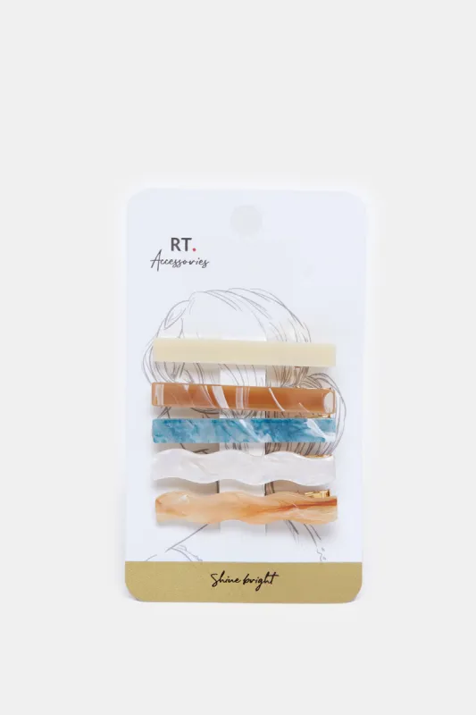 Women Assorted Solid Hair Clip Set (5 Piece) sold by Redtag