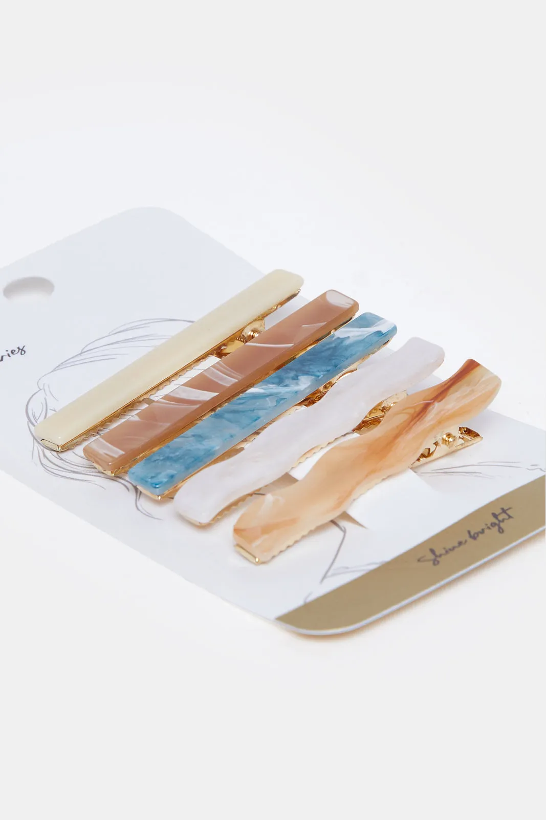Women Assorted Solid Hair Clip Set (5 Piece) sold by Redtag product image thumbnail 3