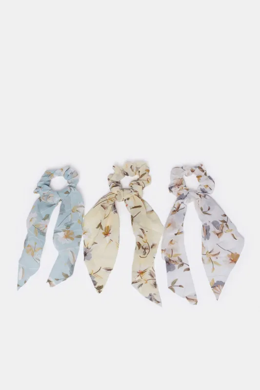 Women Assorted Printed Hair Scrunchy Set (3 Piece) sold by Redtag