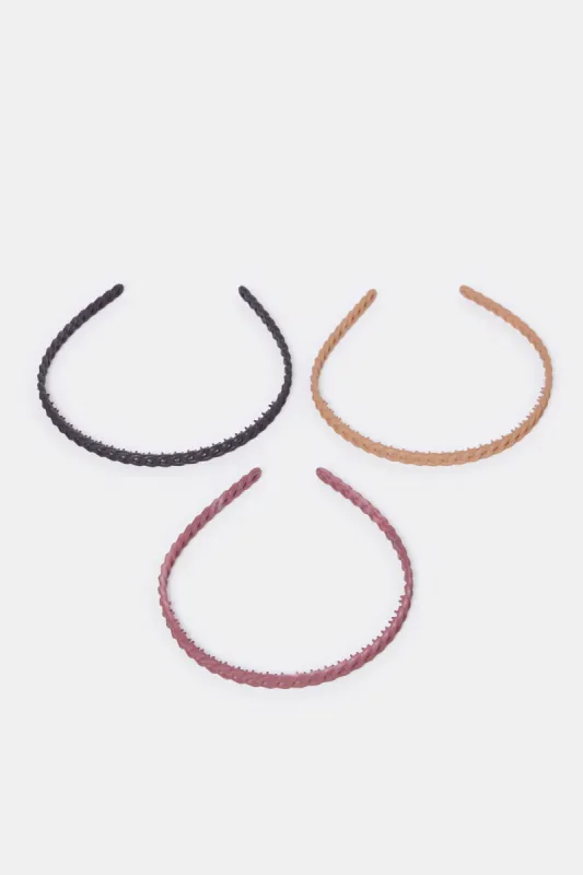 Women Assorted Solid Headband Set (Pack of 3) sold by Redtag