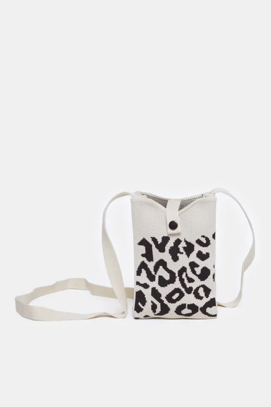 Women White And Black Mobile Wallet sold by Redtag