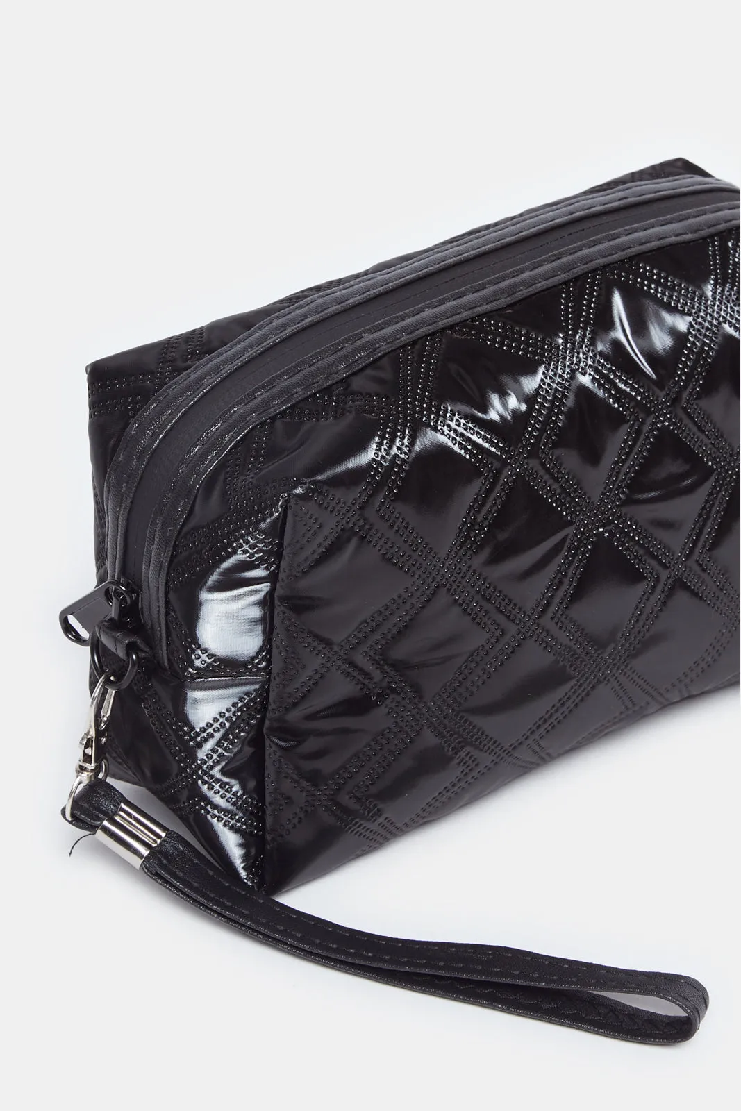 Women Black Quilted Pouch sold by Redtag product image thumbnail 3