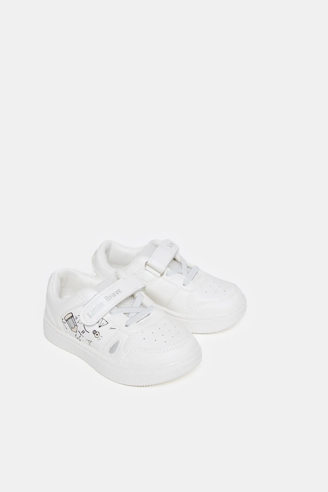 Boys White Velcro Strap Sneakers sold by Redtag product image thumbnail 2