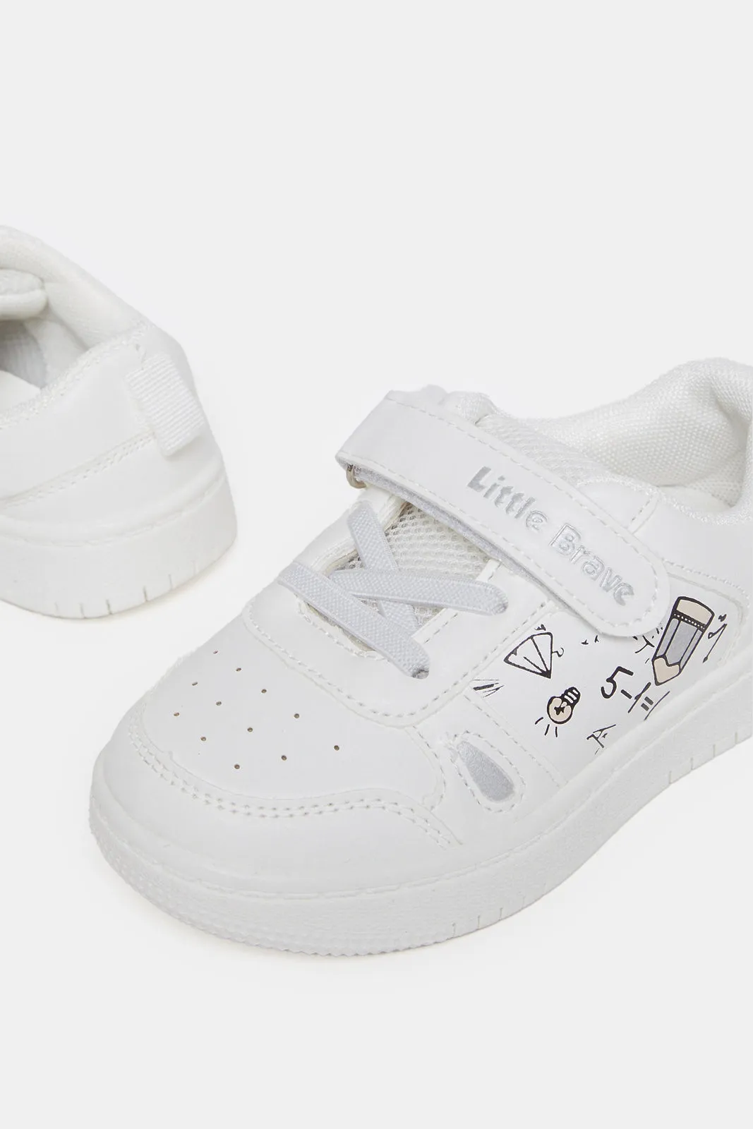 Boys White Velcro Strap Sneakers sold by Redtag product image thumbnail 3