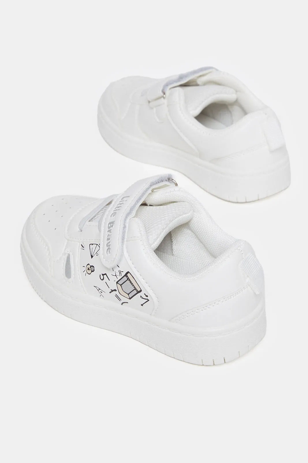 Boys White Velcro Strap Sneakers sold by Redtag product image thumbnail 4