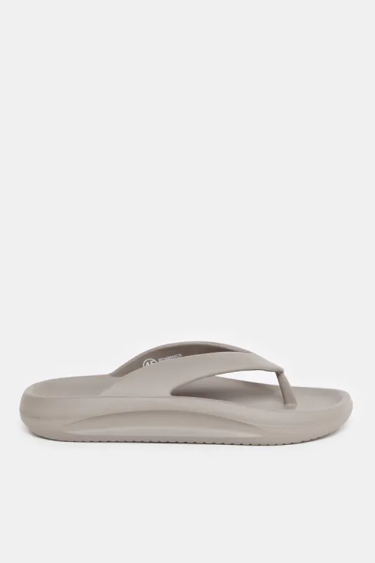 Men Taupe Molded Toe Slippers sold by Redtag