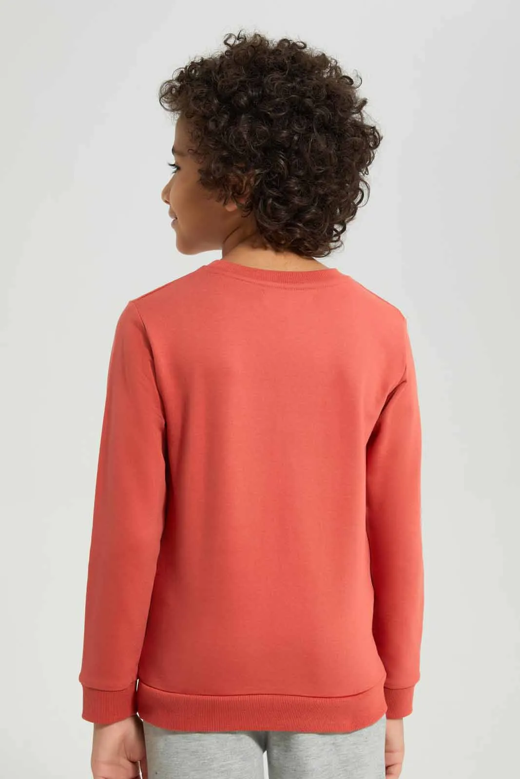 Boys Orange Printed Sweatshirt sold by Redtag product image thumbnail 4