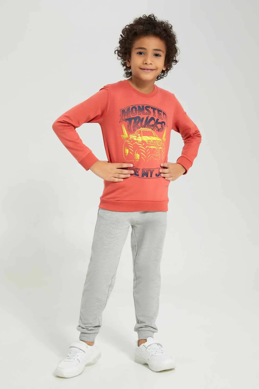 Boys Orange Printed Sweatshirt sold by Redtag product image thumbnail 2