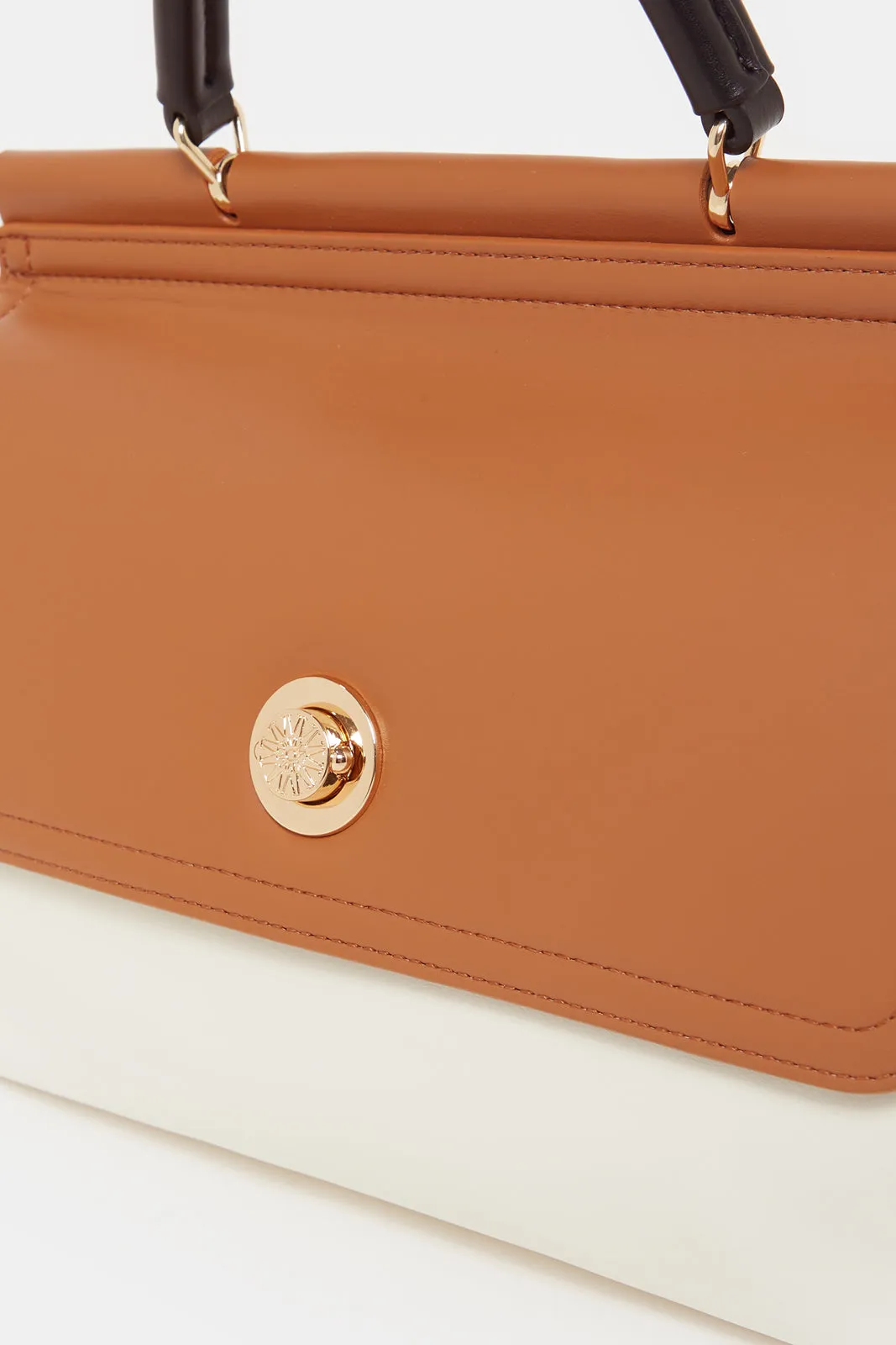 Women White And Tan Plain Day Bag sold by Redtag product image thumbnail 3