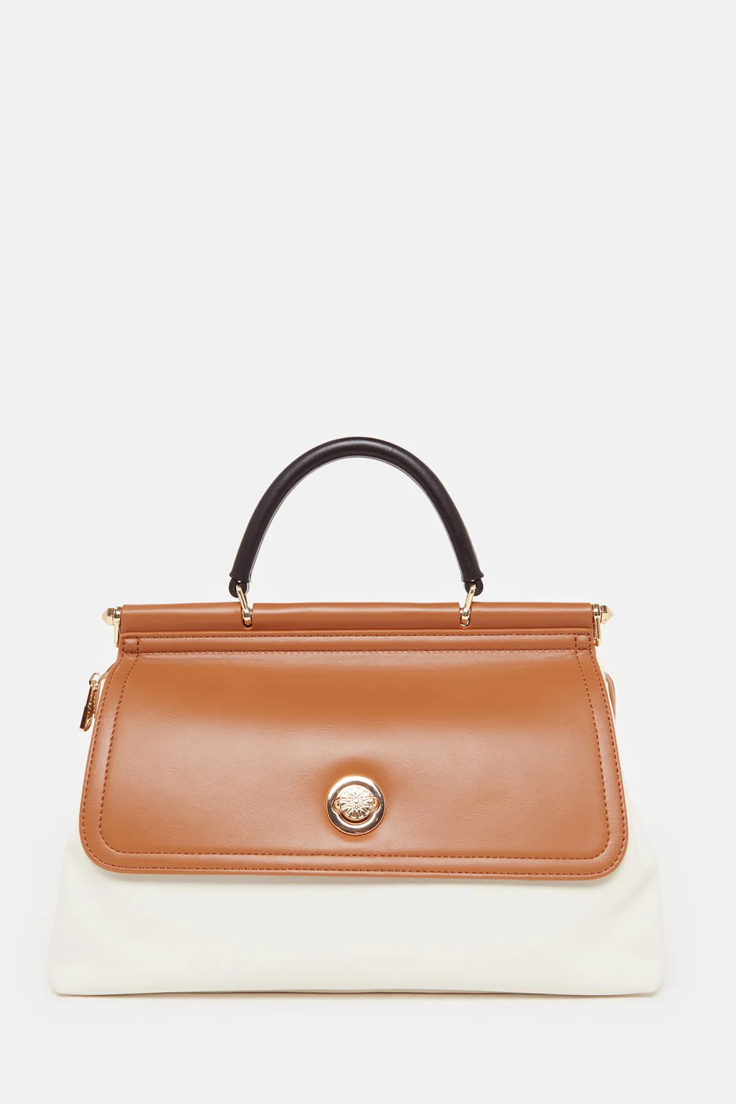 Women White And Tan Plain Day Bag sold by Redtag