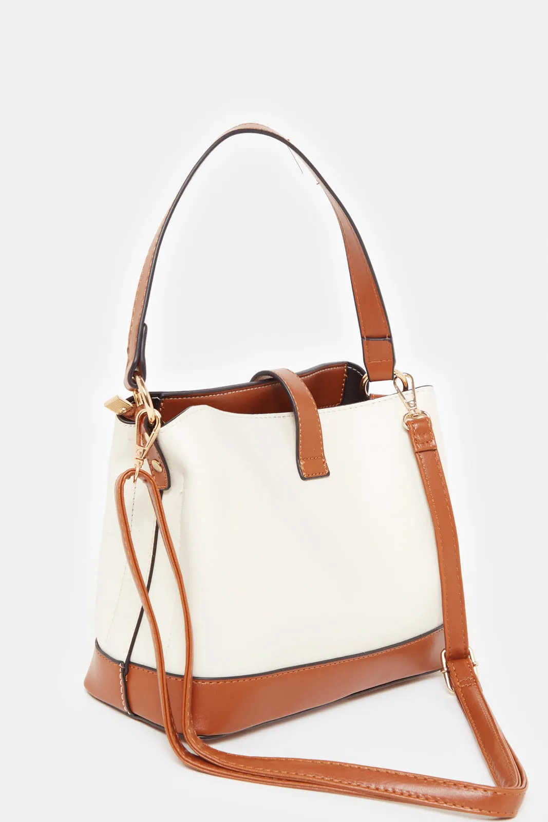 Women Beige Plain Bucket Bag sold by Redtag product image thumbnail 2