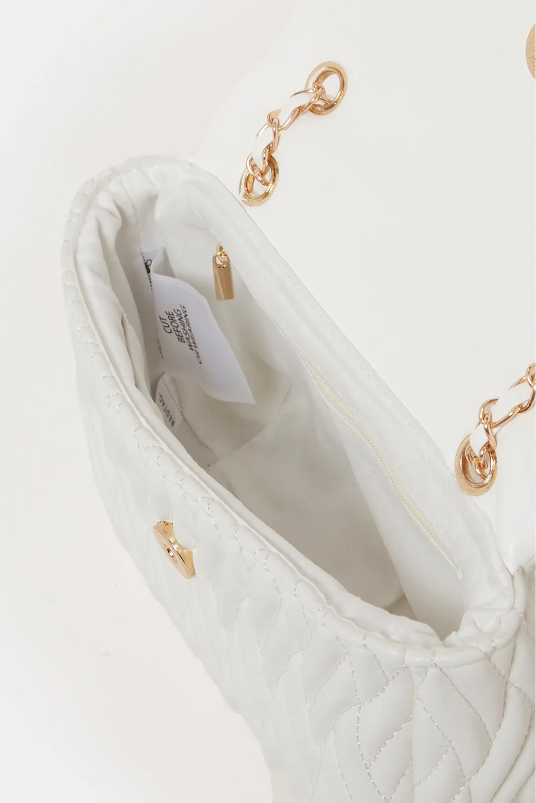 Women White Quilted Hand Bag sold by Redtag product image thumbnail 4