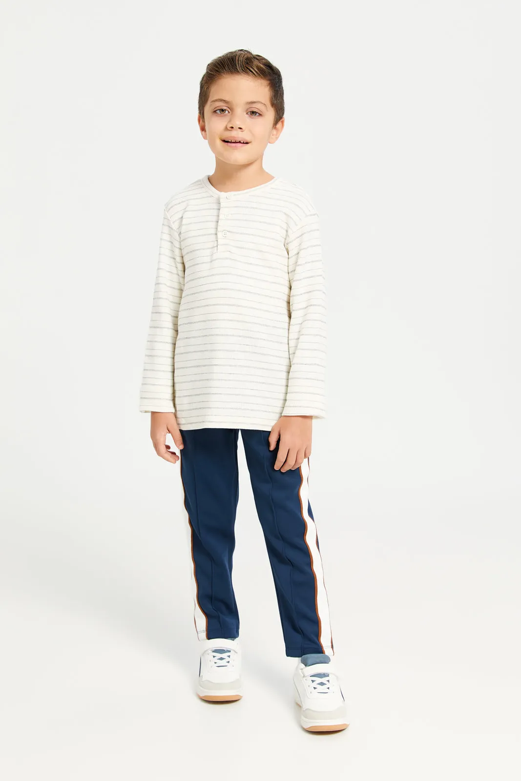 Boys Ivory Striped T-Shirt sold by Redtag product image thumbnail 2