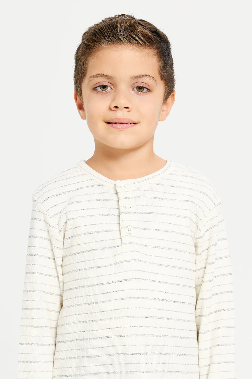 Boys Ivory Striped T-Shirt sold by Redtag product image thumbnail 4