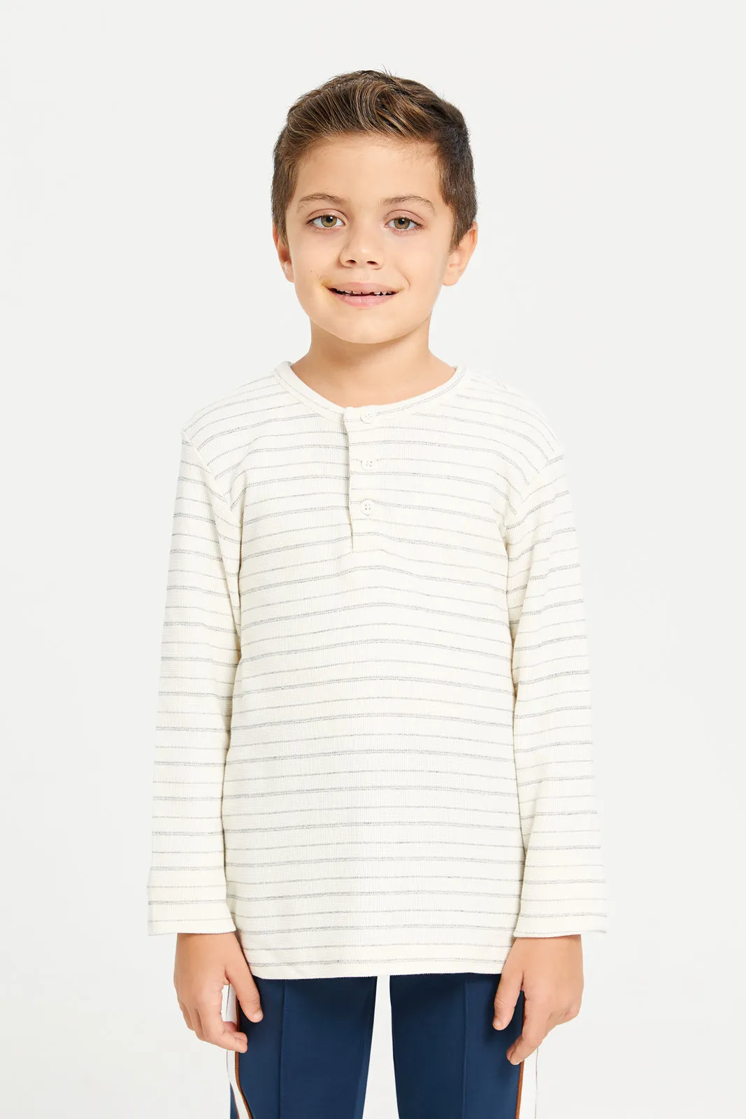 Boys Ivory Striped T-Shirt sold by Redtag