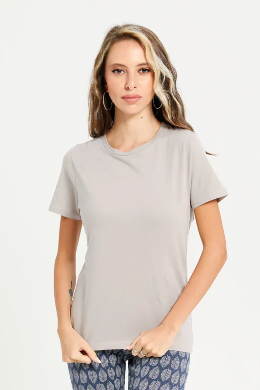 Women Grey Basic T-Shirt sold by Redtag