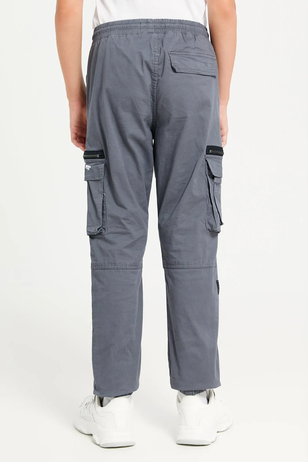 Senior Boys Grey Cargo Casual Trousers sold by Redtag product image thumbnail 3