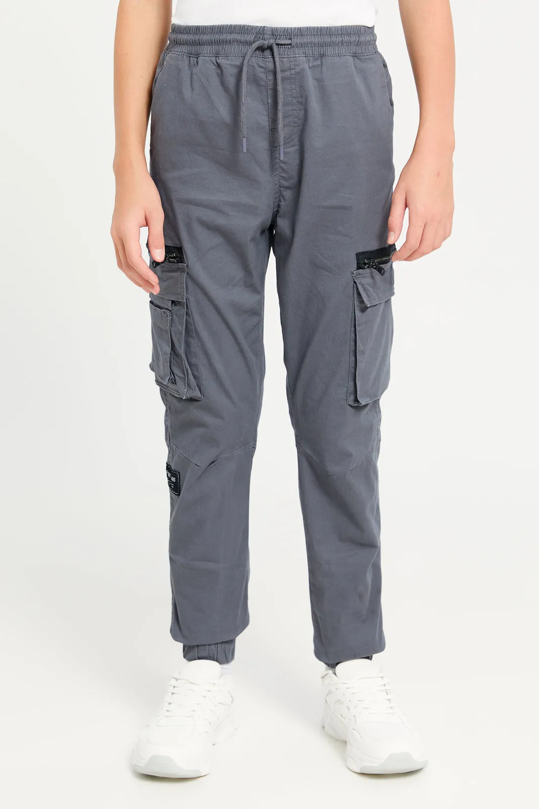 Senior Boys Grey Cargo Casual Trousers sold by Redtag