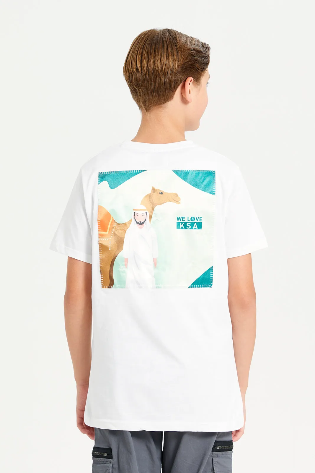 Senior Boys White KSA Printed T-Shirt sold by Redtag product image thumbnail 3