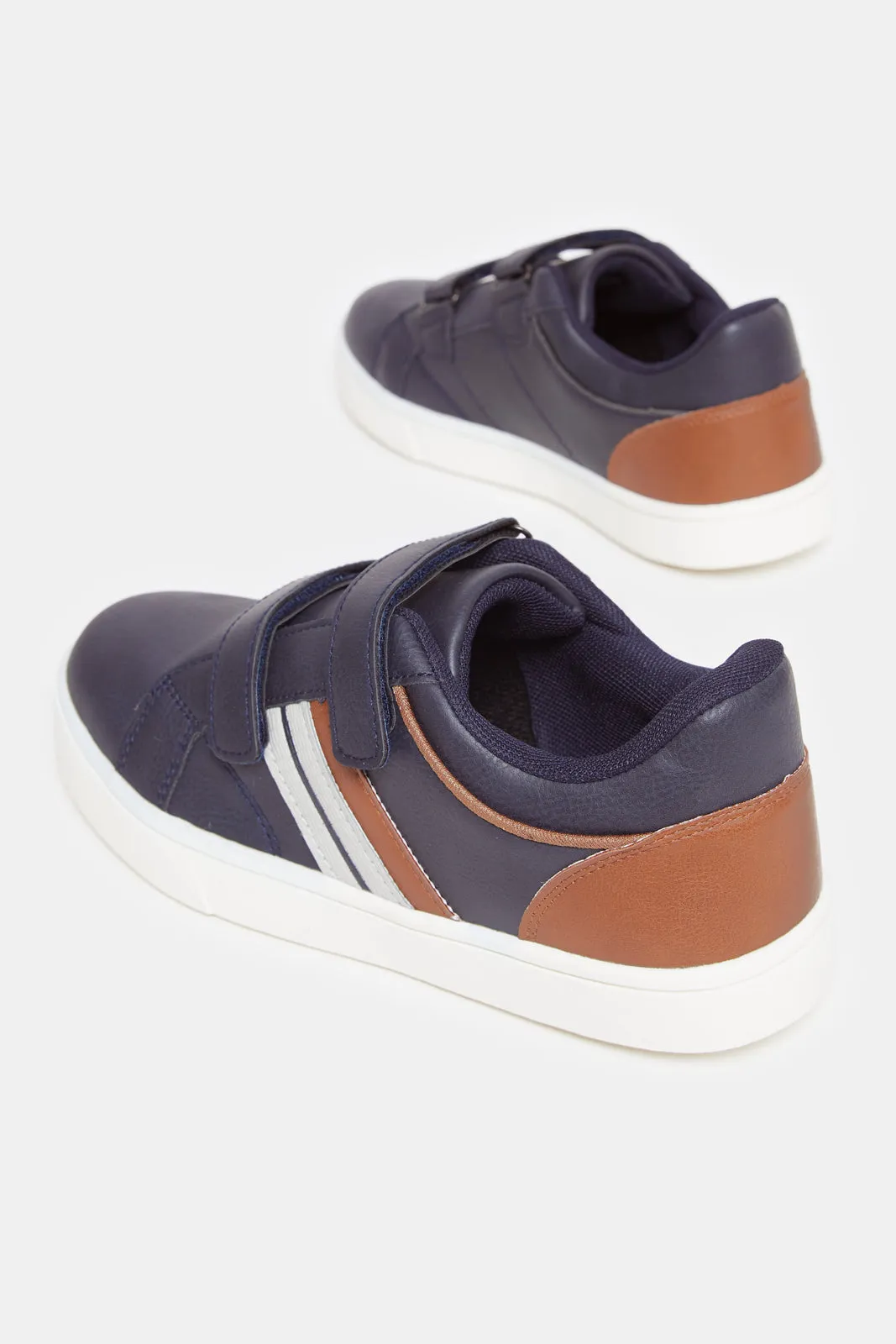 Senior Boys Navy Stripped Patch Sneakers sold by Redtag product image thumbnail 4