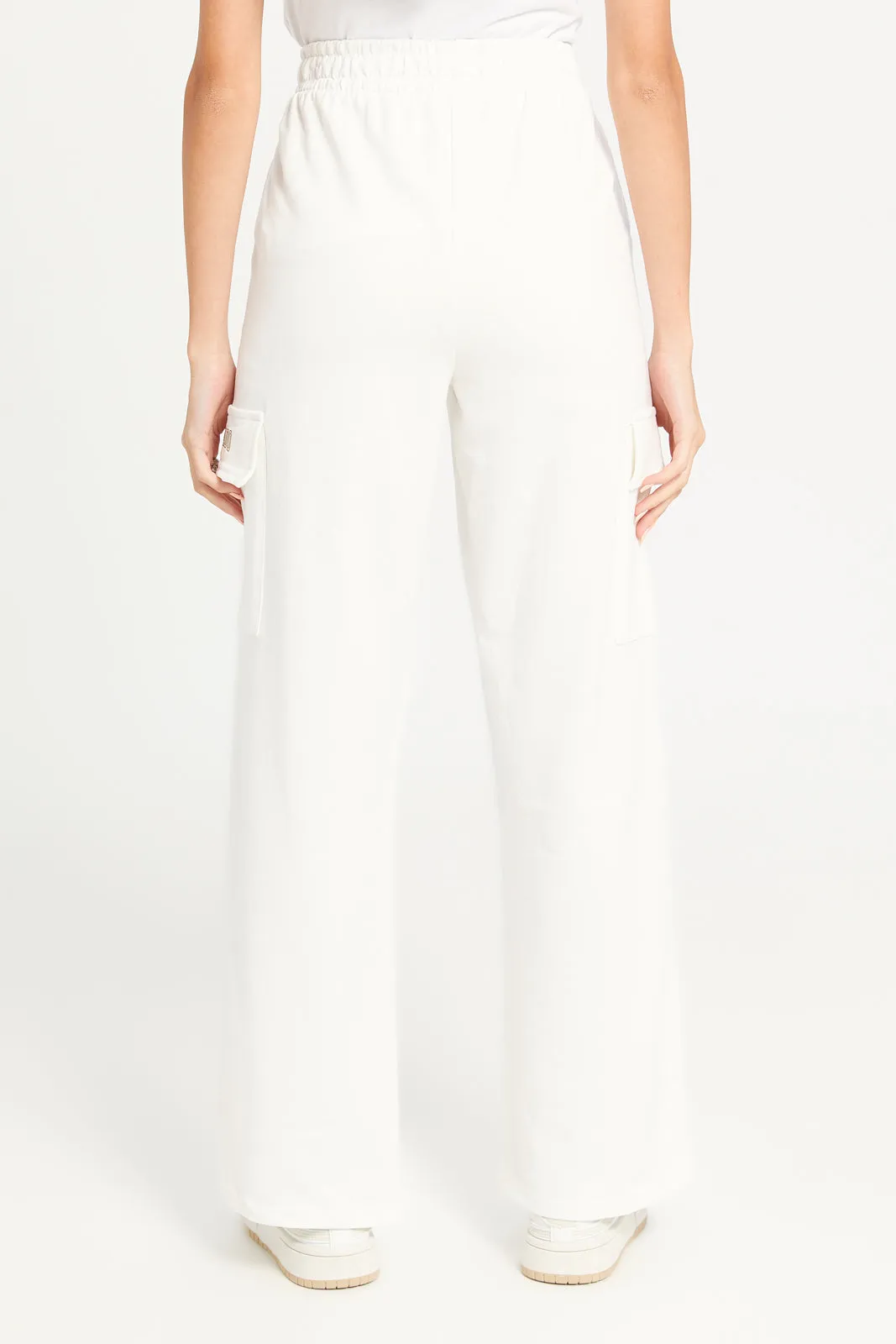 Women Ivory Wide Leg Cargo Pants sold by Redtag product image thumbnail 3