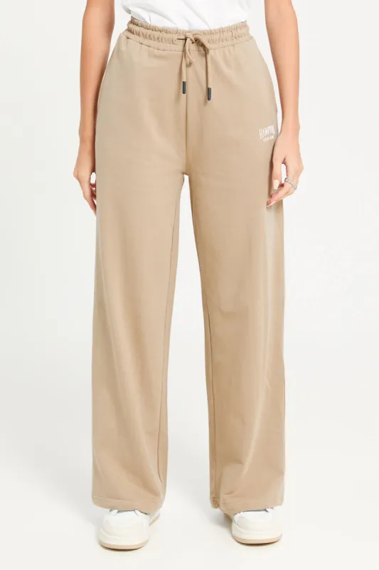 Women Brown Printed Joggers sold by Redtag