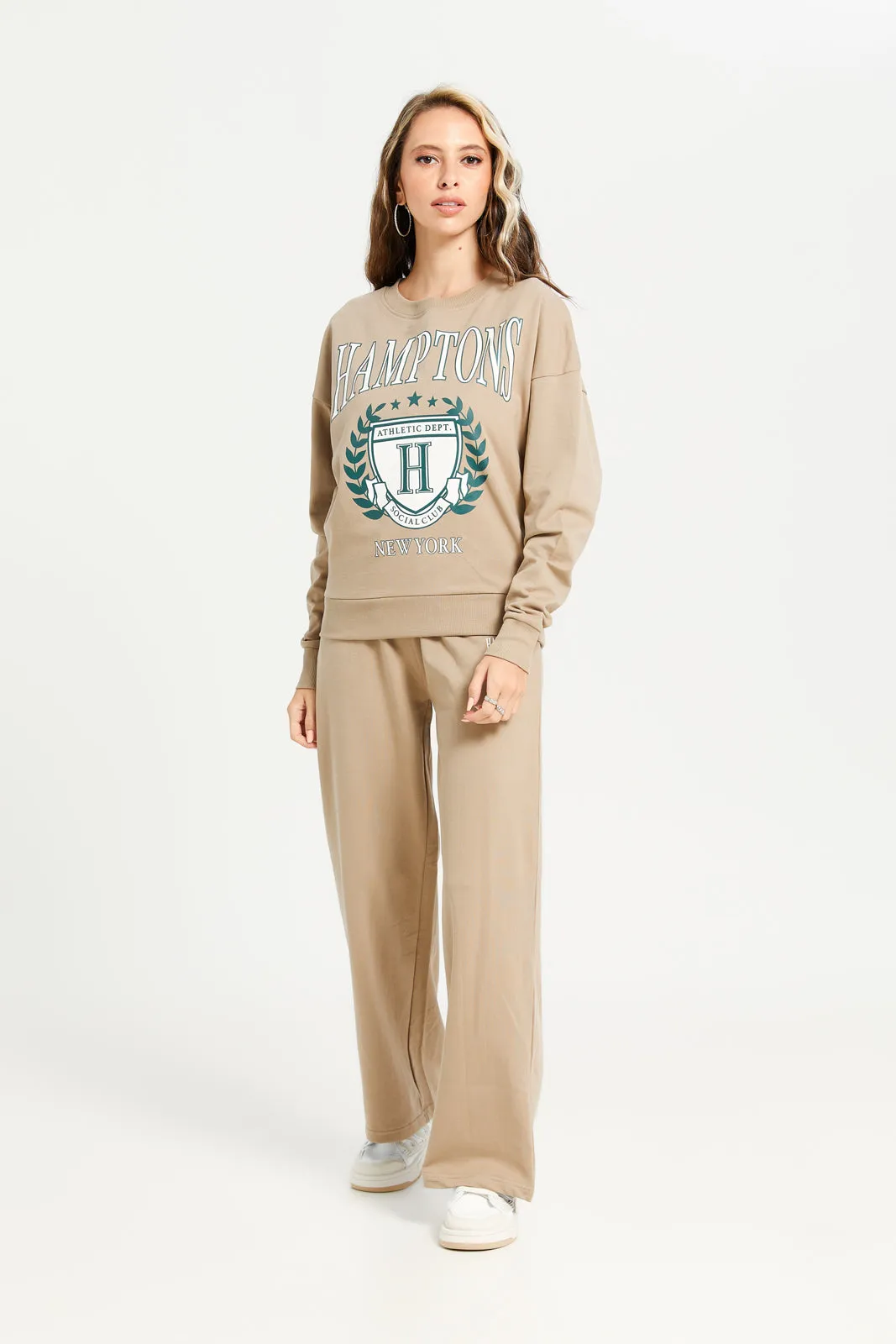 Women Brown Printed Oversized Sweatshirt sold by Redtag product image thumbnail 2