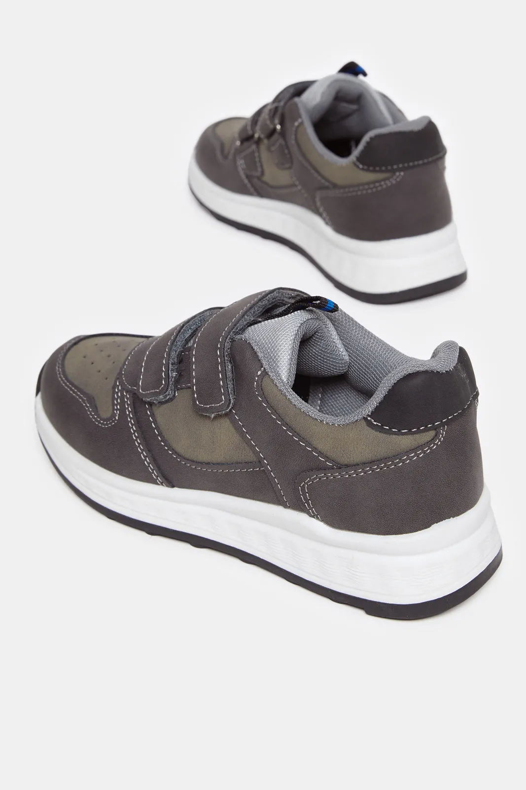 Boys Grey Material Block Sneakers sold by Redtag product image thumbnail 4
