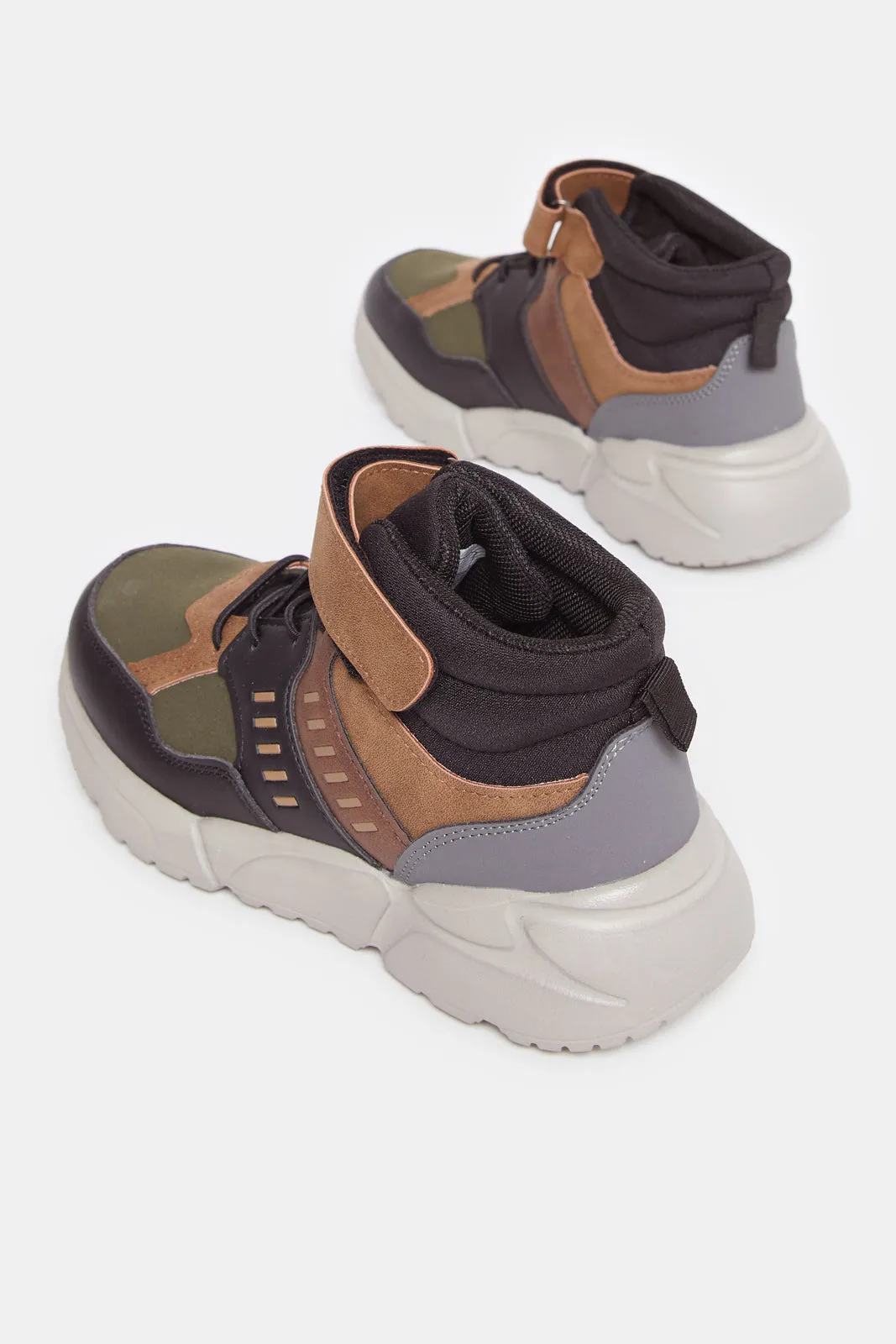 Boys Brown High Top Sneakers sold by Redtag product image thumbnail 4