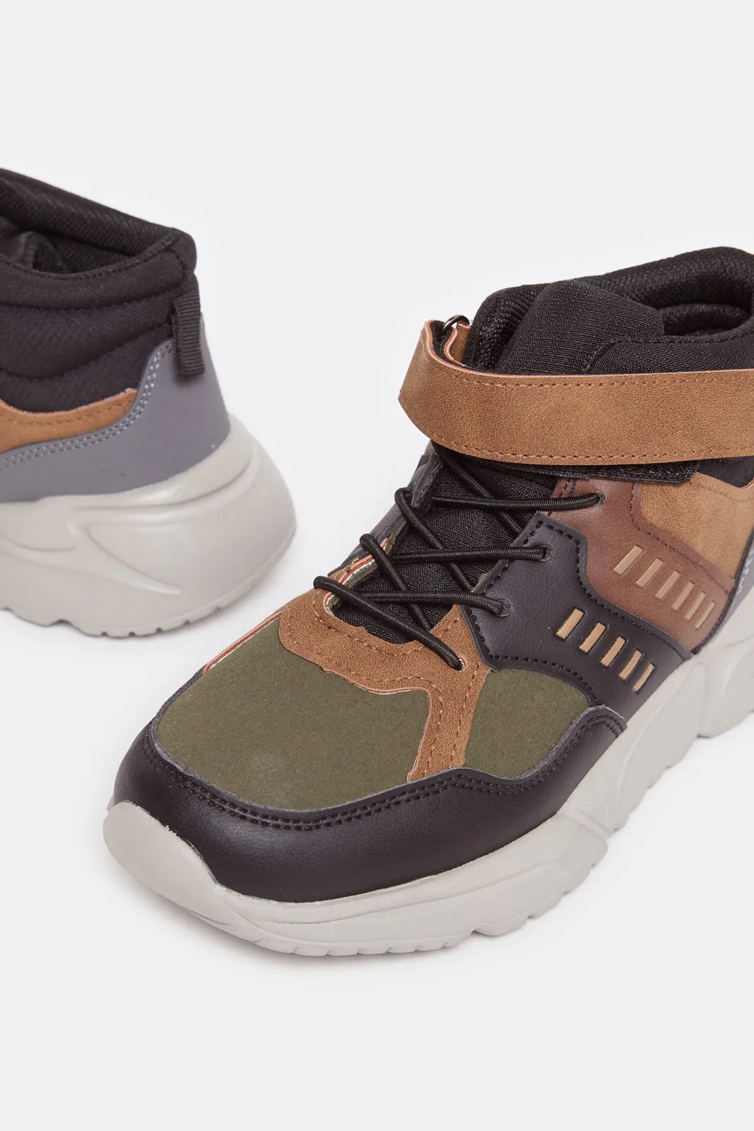 Boys Brown High Top Sneakers sold by Redtag product image thumbnail 3