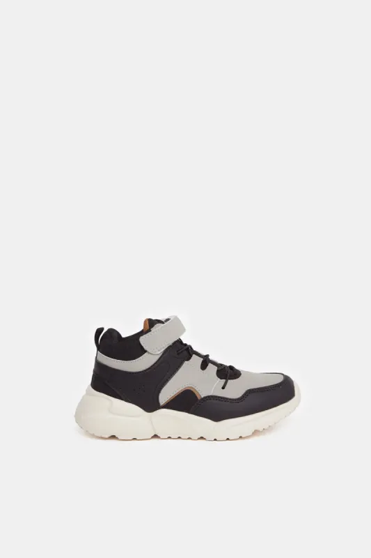 Boys Grey And Black Colour Block Sneakers sold by Redtag