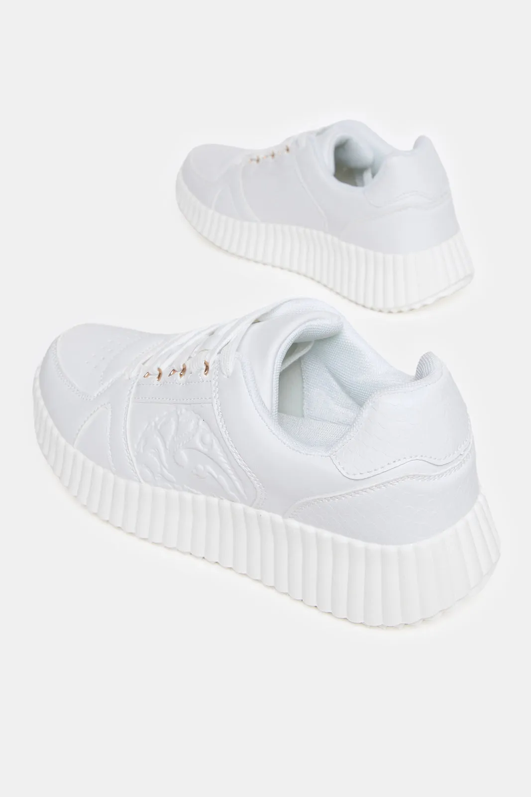 Women White Sneaker With Embossed Detail sold by Redtag product image thumbnail 4