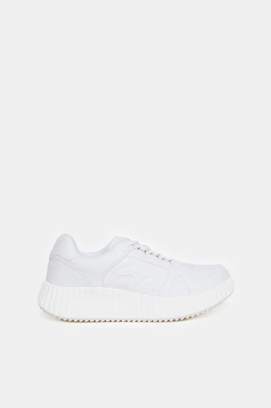 Women White Sneaker With Embossed Detail sold by Redtag