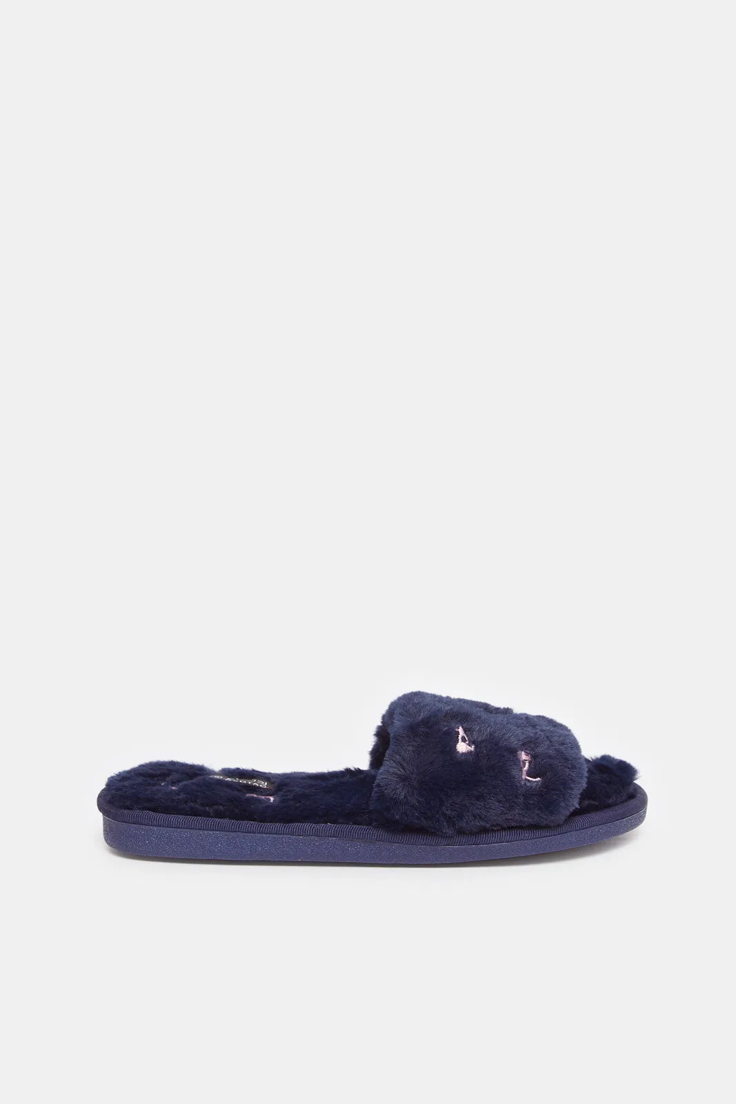 Women Navy Slipper With Embroidery sold by Redtag