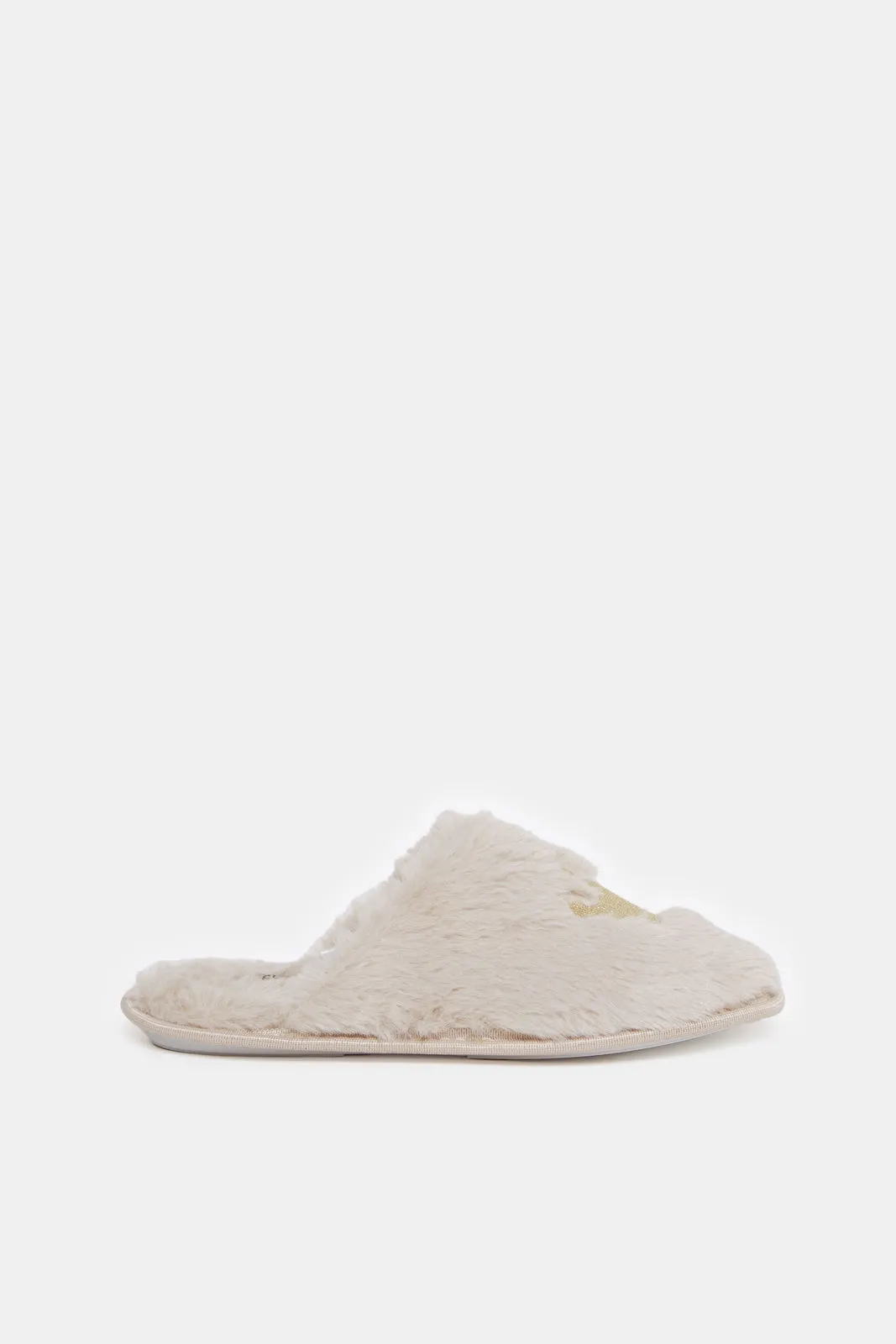 Women Beige Crown Slipper sold by Redtag
