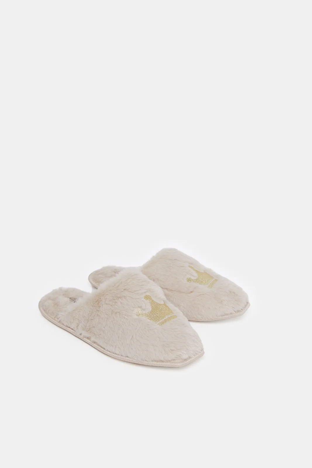 Women Beige Crown Slipper sold by Redtag product image thumbnail 2