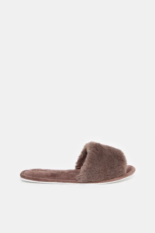 Women Brown Classic Slipper sold by Redtag