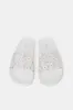 Women White Vinyl Floral Print Slides sold by Redtag