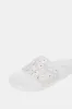 Women White Vinyl Floral Print Slides sold by Redtag